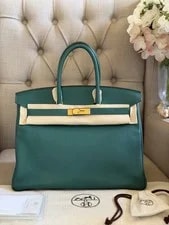 Hermès — Hermès Birkin 35 Malachite Hardware — Handbag — resale