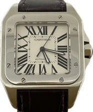 Cartier Santos 100 LM W20076X8 2656 Silver Automatic Excellent A6510 3
