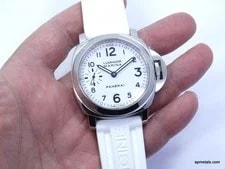Panerai Luminor Marina PAM00113 OP6567 White Dial White Rubber Band H0668/1000 2