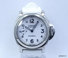 Panerai Luminor Marina PAM00113 OP6567 White Dial White Rubber Band H0668/1000 3