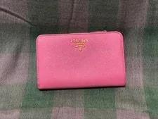 Prada Metal Bi Fold Wallet Geranio From Japan 2