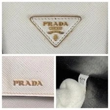 Prada Triangle Logo White Gold From J 4