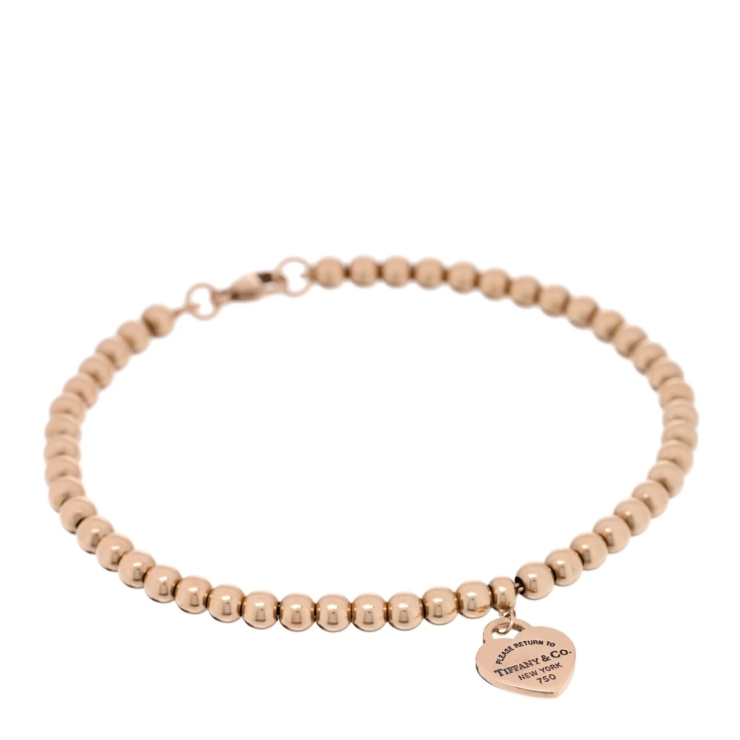 Tiffany & Co. — 18K Rose Gold 4mm Return To Tiffany Bead Heart Tag — Jewelry — resale