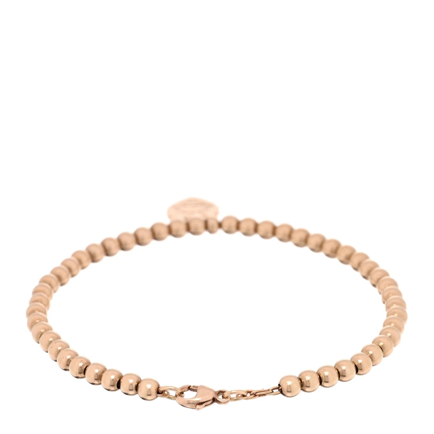 18K Rose Gold 4mm Return To Tiffany Bead Heart Tag 2