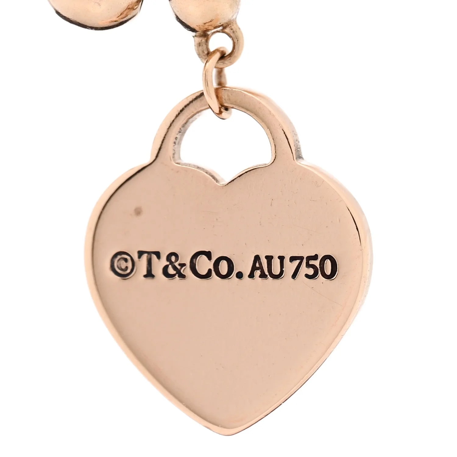 18K Rose Gold 4mm Return To Tiffany Bead Heart Tag 3