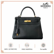 Noir — Hermes Kelly 28 89 Togo GHW Without Receipts — Handbag — resale