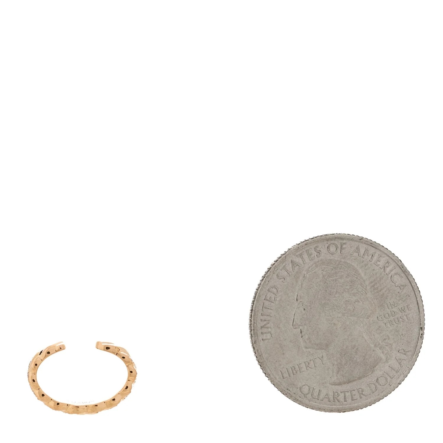 18K Rose Gold Thin Braid Ear Cuff 2