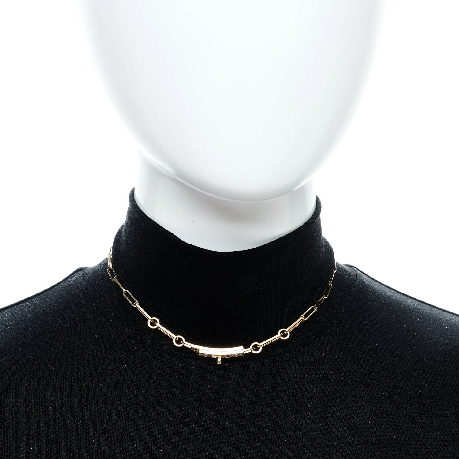 18K Yellow Gold Pave Kelly Chaine Choker 2