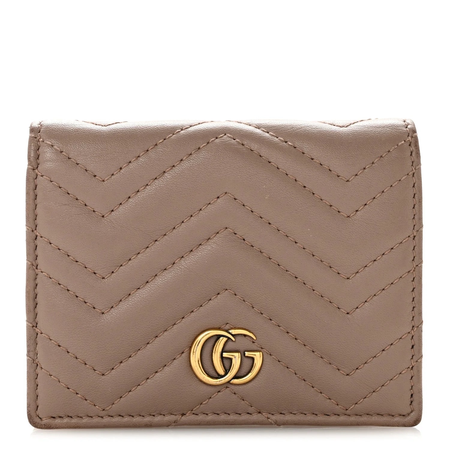 Gucci — Matelasse GG Marmont Card Case Wallet Porcelain — Accessory — resale