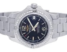 Breitling — Custom Breitling Lady Colt 33 Stainless Steel Blue Dial Diamond A77388 1Ct — Watch — resale