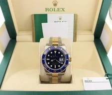 2016 Rolex Submariner Bluesy 116613 Blue Dial TT 18kt Oyster With Papers 40mm 3