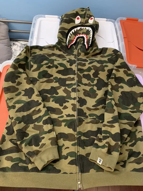 A Bathing Ape — A Bathing Ape 2006 3rd Gen Ultimate Camo Shark Hoodie OG — streetwear — resale