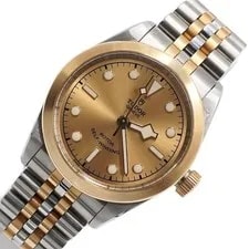 Tudor 79583 18K Yellow Gold Steel Combo Black Bay Automatic Champagne 152314428 2