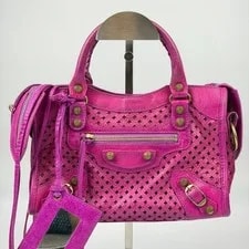 Balenciaga — Auth Balenciaga Mini City Perforated 2-Way z35 — Handbag — resale