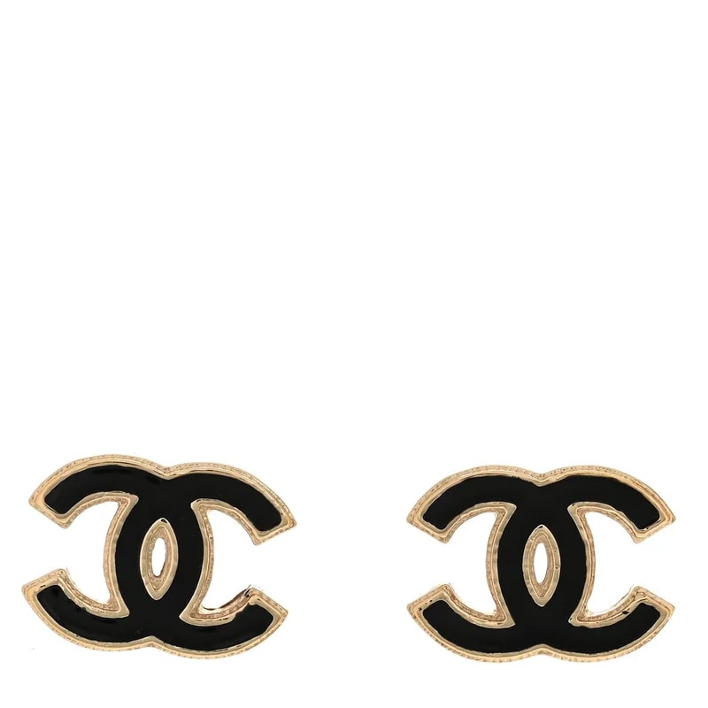 Chanel — Metal Enamel CC Earrings — Jewelry — resale