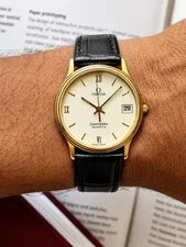 Omega Seamaster Quartz White Dial Roman Numerals Cal 1487 Ref 196.0263 Date 2