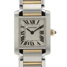 Cartier Tank Francaise Silver Color Dial Gold & Steel 20mm Quartz W51007Q4 2