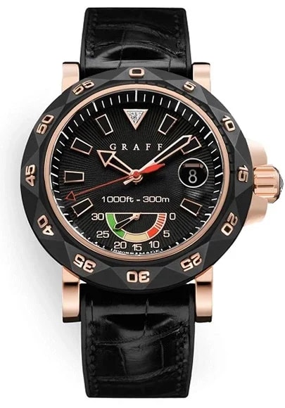 Worldofluxuryus — Graff Scuba Countdown DLC Stainless Steel & 18K Rose Gold — Watch — resale
