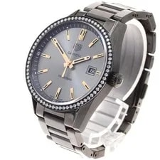 TAG Heuer Carrera WAR1115 39mm SS Leather Gray Dial Quartz Date #C152 2
