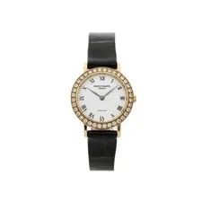 Patek Philippe — Patek Philippe Calatrava Gold Quartz 25mm Diamond White Dial Strap 4820J — Watch — resale