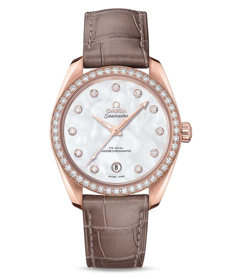 Worldofluxuryus — Omega Seamaster Aqua Terra Co-Axial Master 18K Sedna™ Gold &Amp; Diamonds — Watch — resale