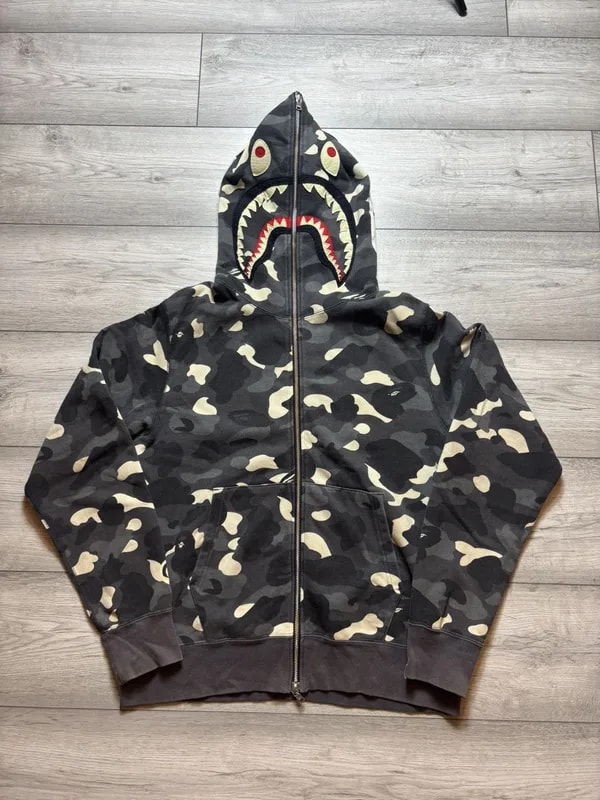 BAPE — Bape Shark YGM Glow in the Dark Full Zip Hoodie — streetwear — resale