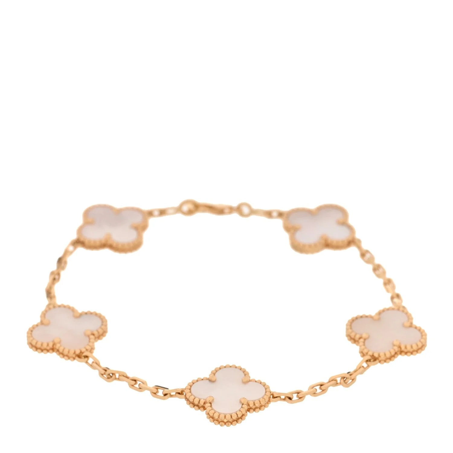 Van Cleef & Arpels — 18K Yellow Gold Mother of Pearl 5 Motifs Alhambra — Jewelry — resale