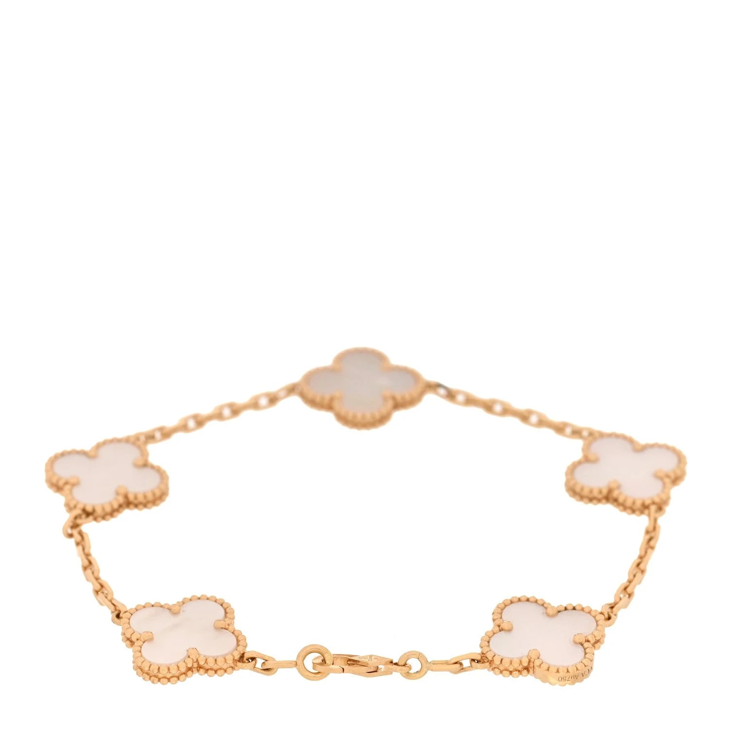 18K Yellow Gold Mother of Pearl 5 Motifs Alhambra 2
