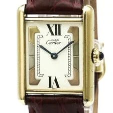 Cartier — Cartier Tank Vermeil GPlated Leather Quartz 590005 — Watch — resale