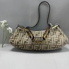 Fendi Authentic Print Baguette Mixed Metal Chain 2