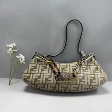 Fendi Authentic Print Baguette Mixed Metal Chain 3