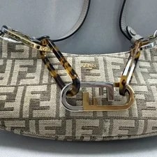 Fendi Authentic Print Baguette Mixed Metal Chain 4