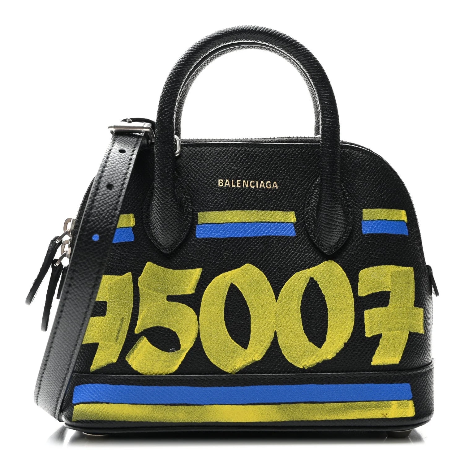 Balenciaga — Signature Grained Car Tag Print XXS Ville Top Handle TBC — Handbag — resale