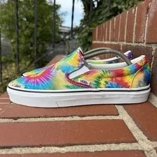 Vans — Vans Asher Tie Dye Slip on Skate Shoes Sz ’S 9.5 Hippie Core Retro — Sneaker — resale