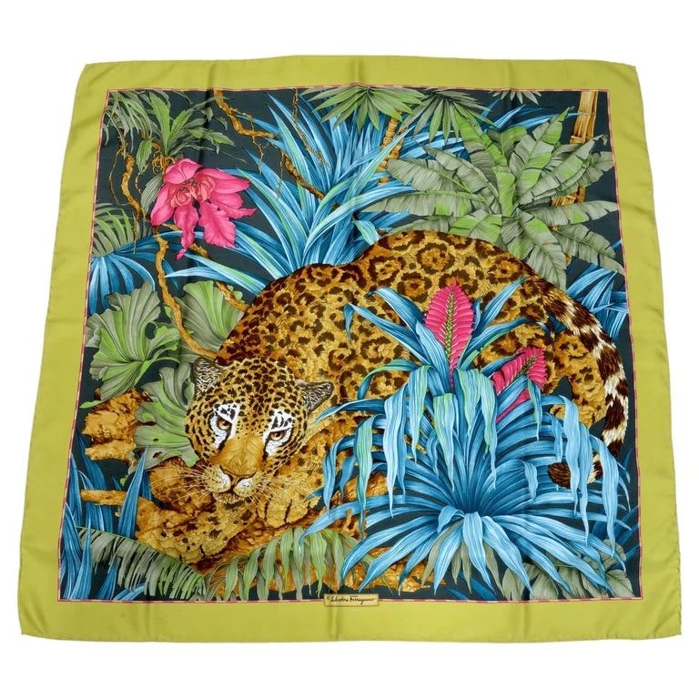 Salvatore Ferragamo — Salvatore Ferragamo Scarf in Giaguaro Or Jungle Leopard — Accessory — resale