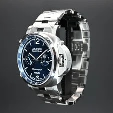 Panerai Luminor 1950 Chrono 44mm Blue Dial Steel Bracelet PAM01110 2021 2