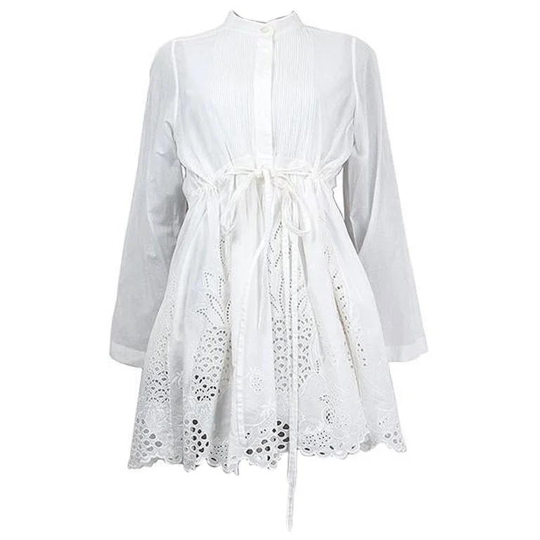 Chloé — Chloe Cotton 2017 Broderie Anglaise Voile Tunic Mini Dress 38 S — Clothing — resale