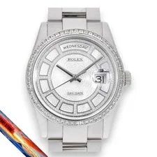 Rolex — Rolex DayDate 118399BR WG Silver Engraved — Watch — resale