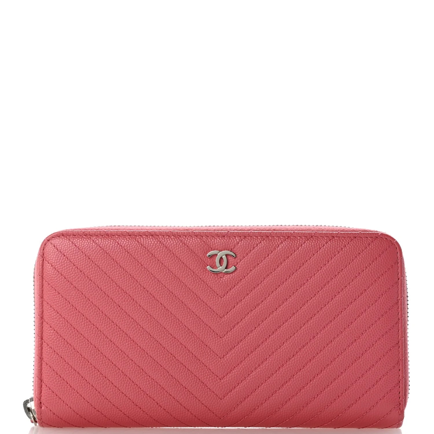 Chanel — Chevron Large Gusset Zip Around Wallet — Accessory — resale