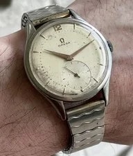 Omega Jumbo Stainless Steel Cal 265 Ref 2580-1 2505 Patina Flexo Bracelet 2