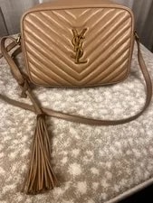 St. Laurent YSL LOU camera bag in quilted leather - beige/tan 2