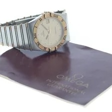 Omega Constellation Date YG Bezel Gold Dial Quartz Watch_955197 2