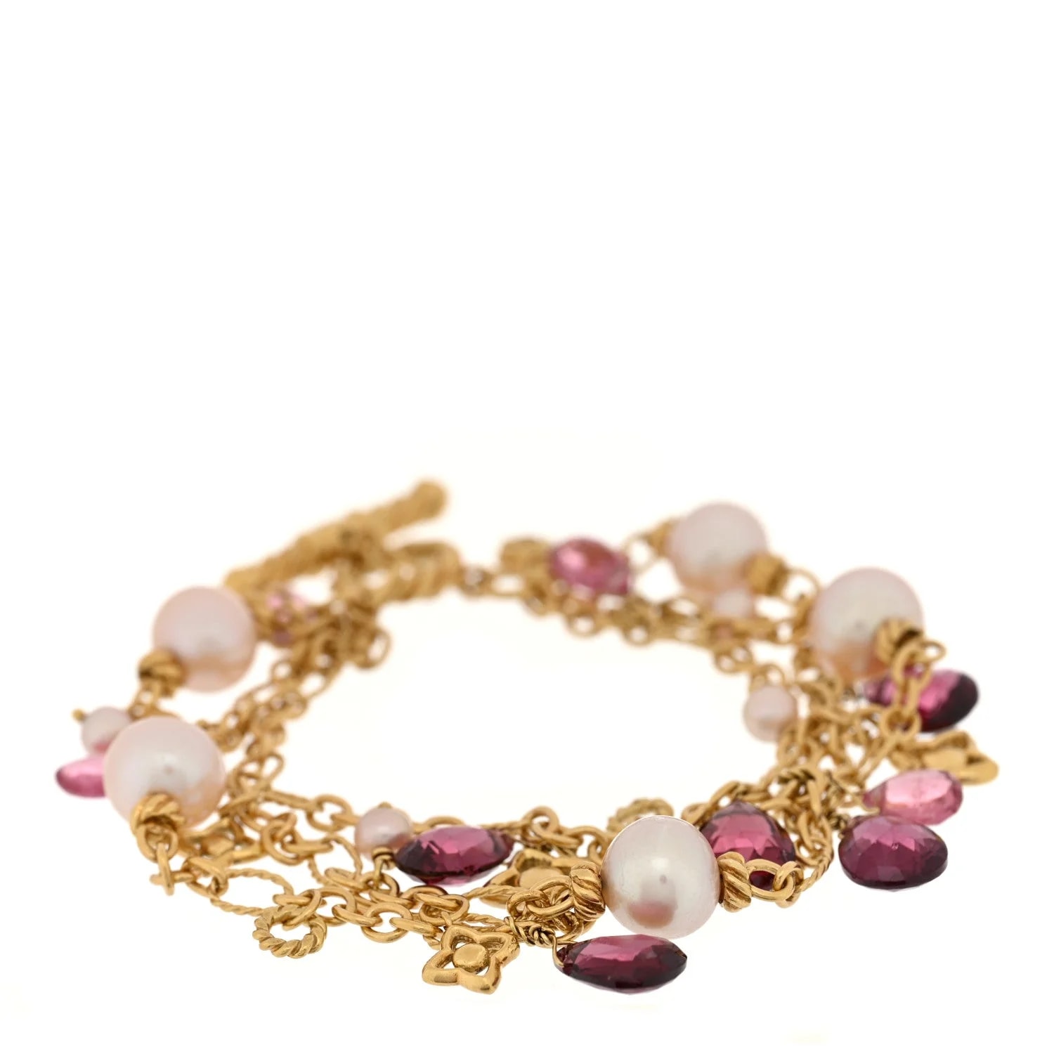 David Yurman — 18K Yellow Gold Cultured Rhodolite 3 Strand — Jewelry — resale