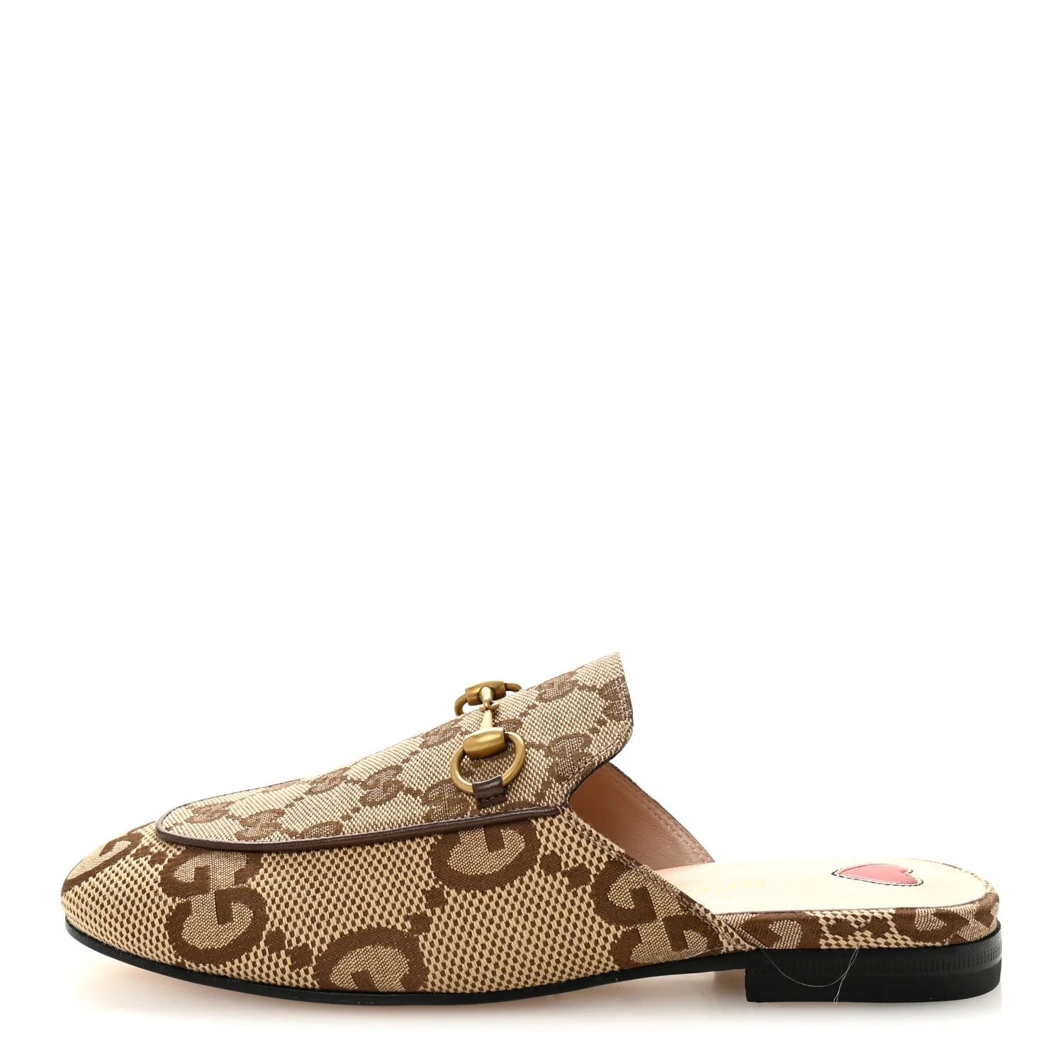 Gucci — Jumbo GG Malaga Kid Princetown Slippers 35 New Acero — Designer Shoe — resale