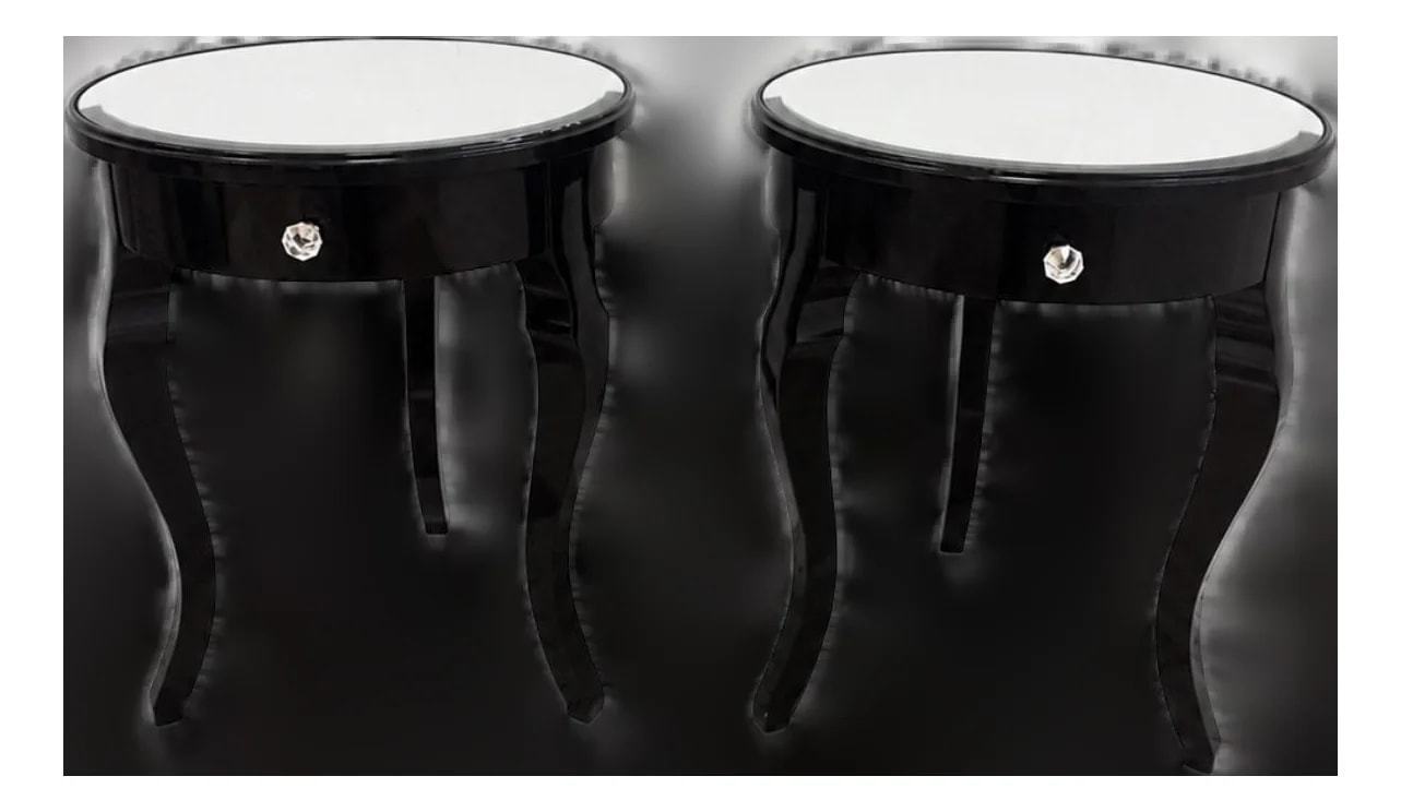 Ralph Lauren — Pair of Round Side With Beveled Tops, Ralph Lauren Mayfair Style — Furniture — resale