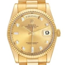 Rolex — Rolex President Day-Date Yellow Gold Diamond Dial 118238 Card — Watch — resale