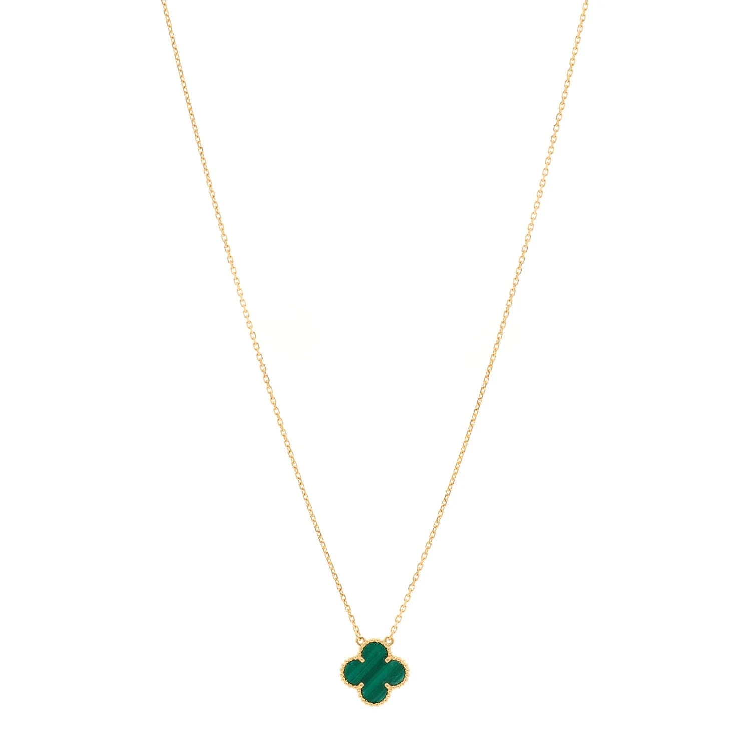Van Cleef & Arpels — 18K Yellow Gold Malachite Alhambra — Jewelry — resale