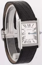 Papers Cartier Tank Solo Large Silver Steel Roman Leather Quartz 3169 / W5200003 4