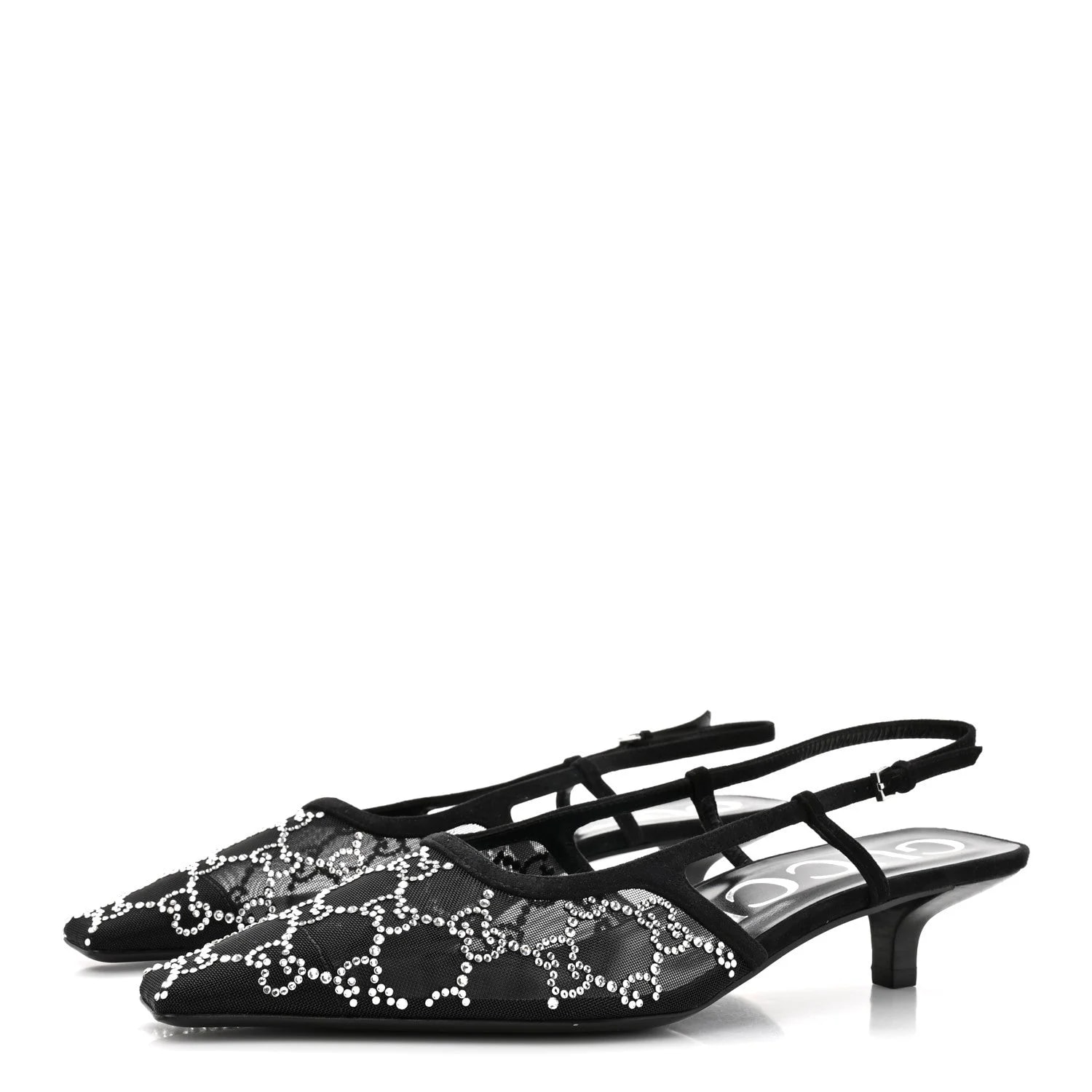 Tela Retino Kid Scamosciato GG Square G 35mm Slingback 38.5 4
