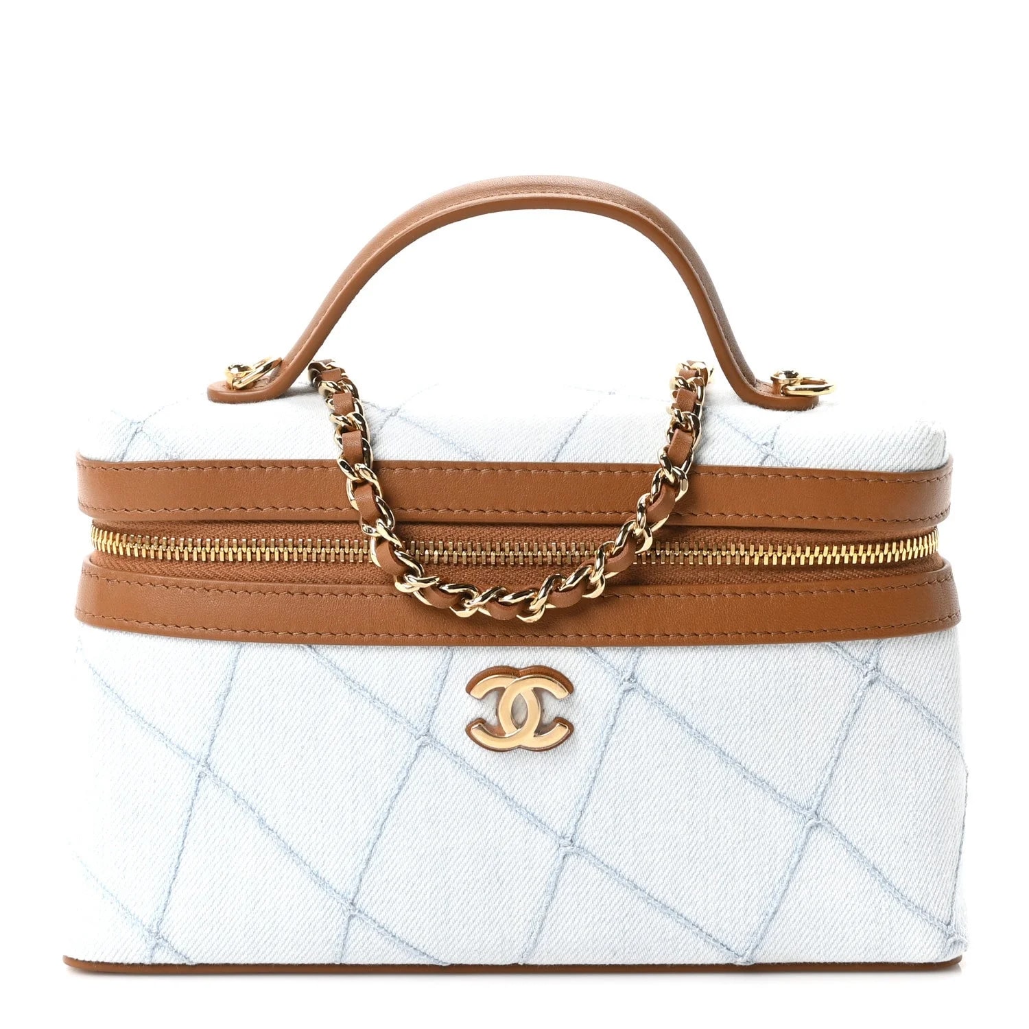Chanel — Washed Top Handle Slim Vanity Case With Chain — Handbag — resale